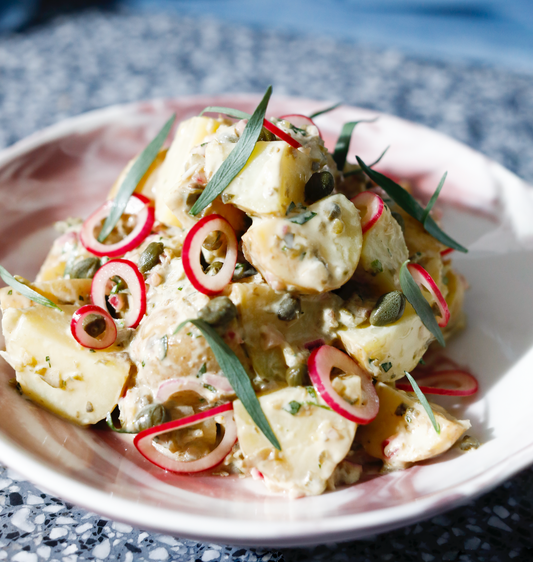 Bearnaise kartoffelsalat - Le Gulekalender