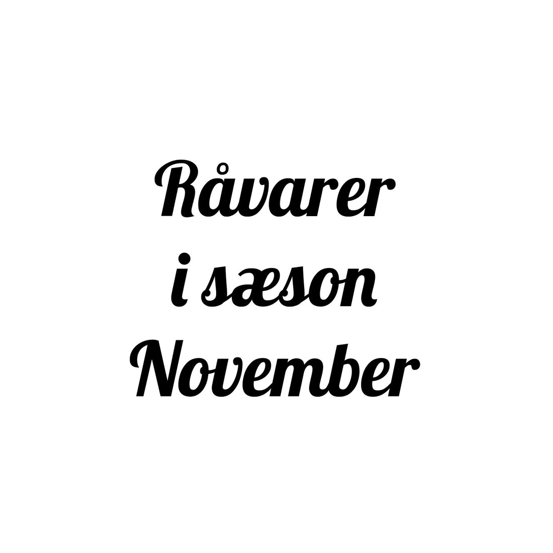 Råvarer i November